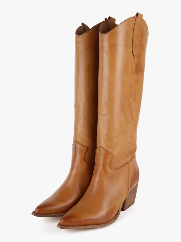 Stivali Texani In Pelle - Cuoio 3 Stivali Texani In Pelle - Cuoio - immagine 3