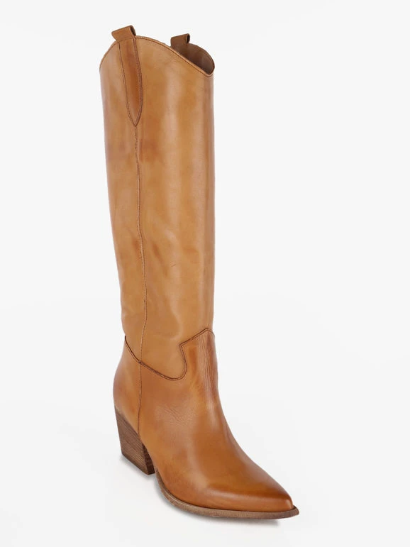 Stivali Texani In Pelle - Cuoio 2 Stivali Texani In Pelle - Cuoio - immagine 2