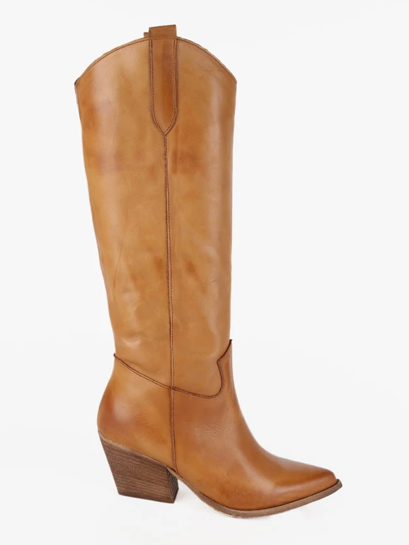 Stivali Texani In Pelle - Cuoio 4 Stivali Texani In Pelle - Cuoio - immagine 4