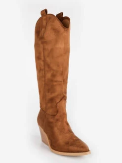 Stivali Texani Scamosciati - Cammello